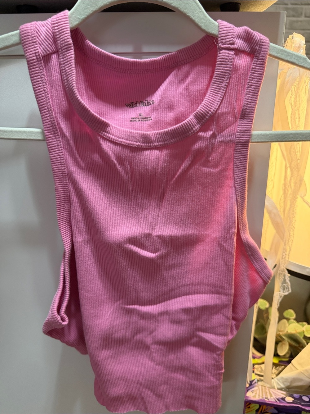wild fable Bright Pink Ribbed Tank